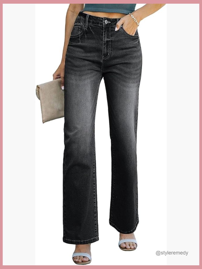 High Waisted Wide Leg Jeans With Zimbaplatinum Cotton Stretch